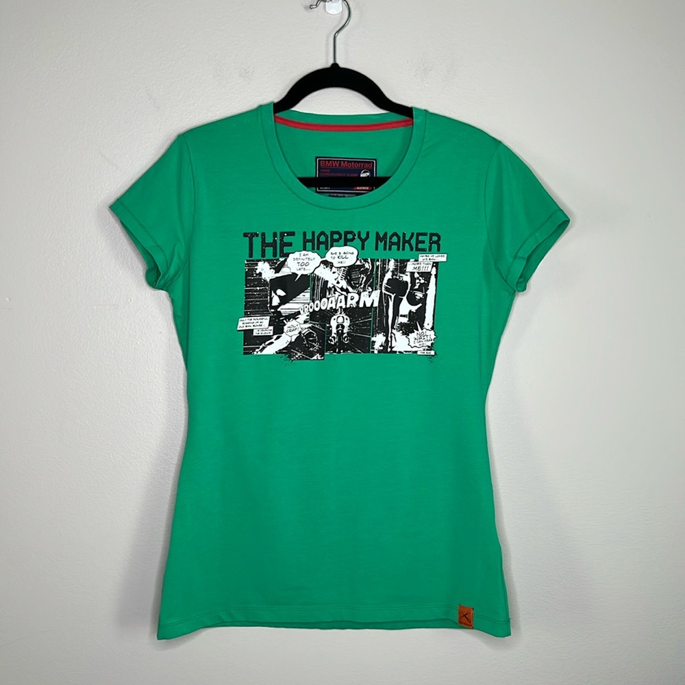BMW The Motorrad The Happy Maker Green Motorcycle Tee size Large - Picture 2 of 11